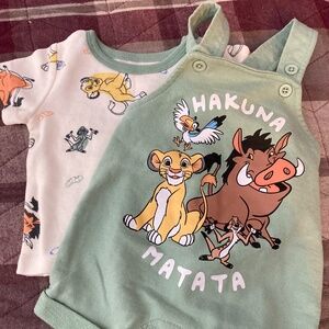 Disney baby  overall short set
